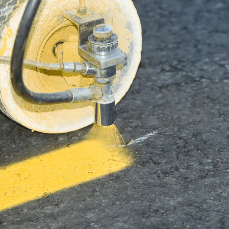 Painting a yellow street line